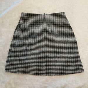 Wilfred Wool Plaid Houndstooth Mini Skirt